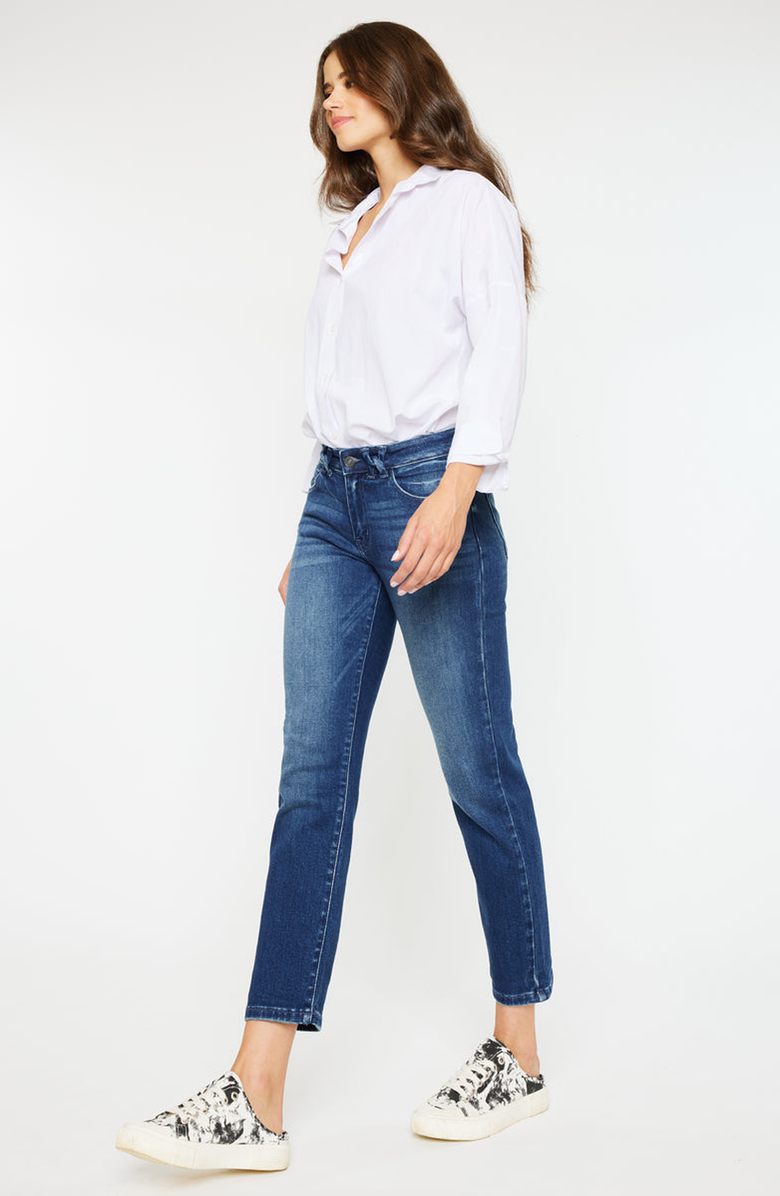 KanCan Dolores Mid Rise Slim Straight Fit Jeans, Alternate, color, Dark Wash