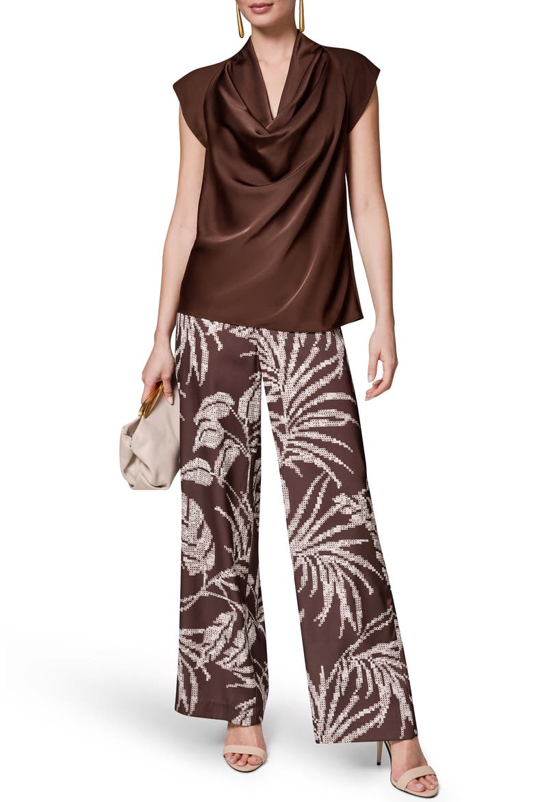 Cowl Neck Mixed Media Top, Alternate, color, CANYON