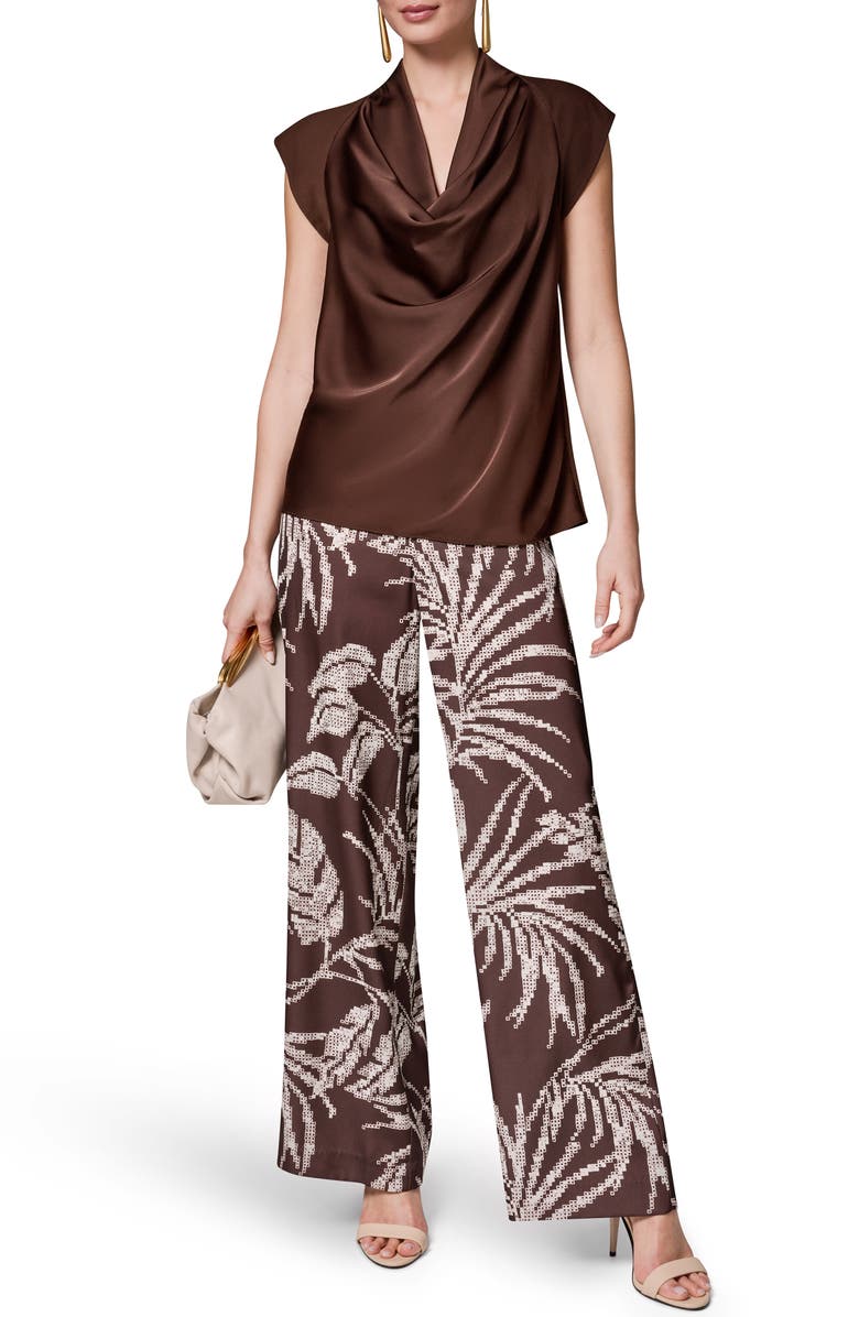 Donna Karan New York Cowl Neck Mixed Media Top, Alternate, color,