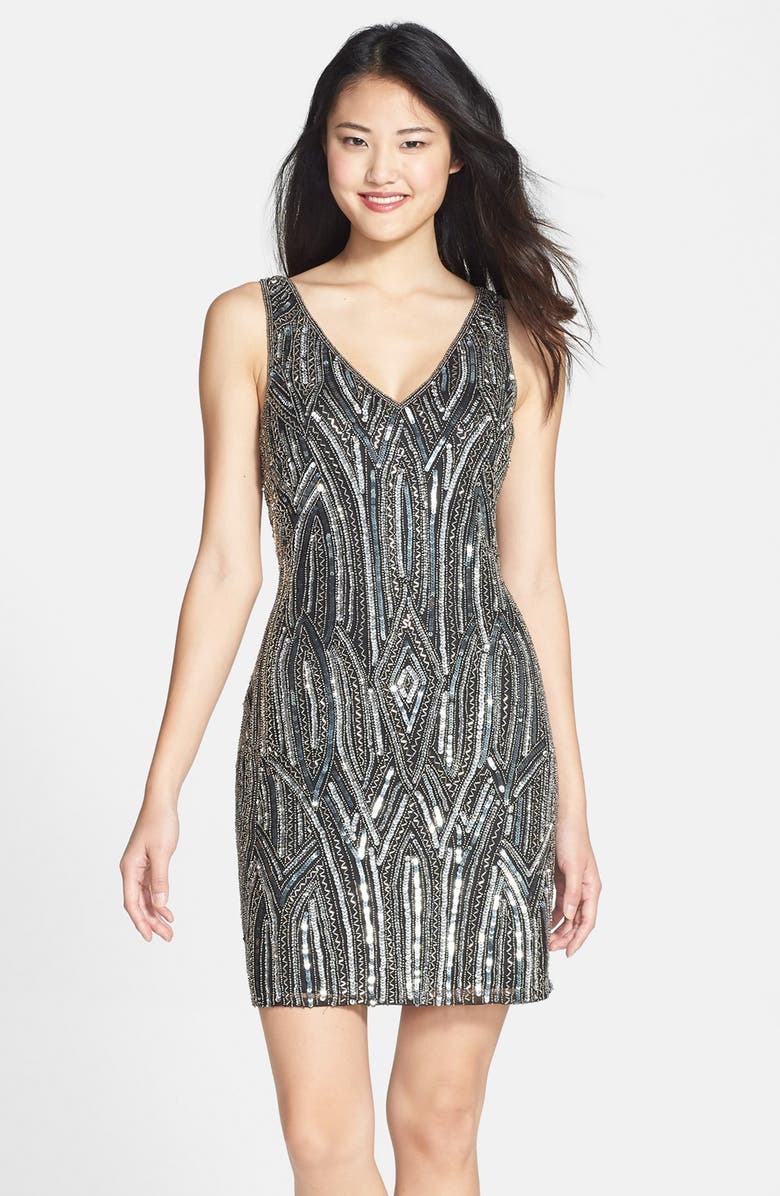 Adrianna Papell Embellished Sheath Dress, Main, color,