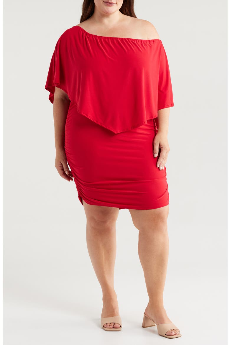 Convertible Neck Body-Con Dress, Alternate, color, RED