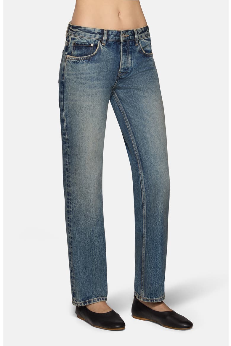 Ariel Mid Rise Straight Leg Jeans, Alternate, color, MARINER