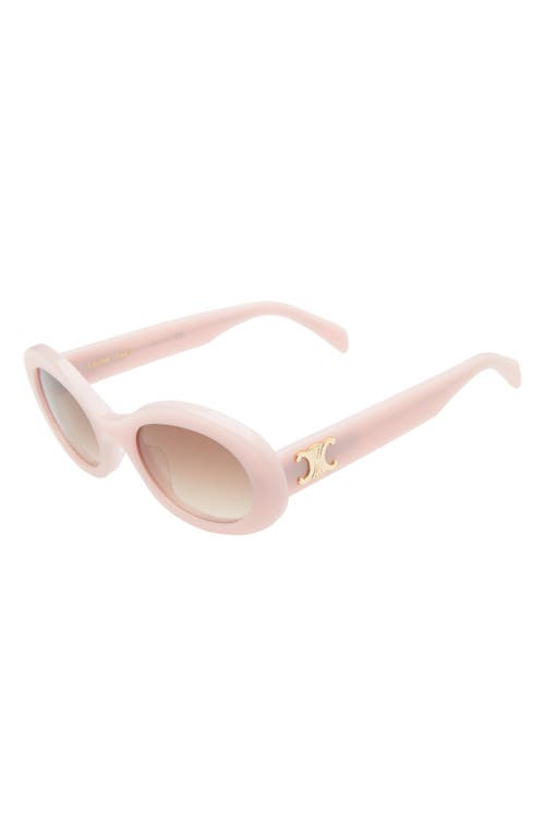 Celine Triomphe 52mm Oval Sunglasses In Pink