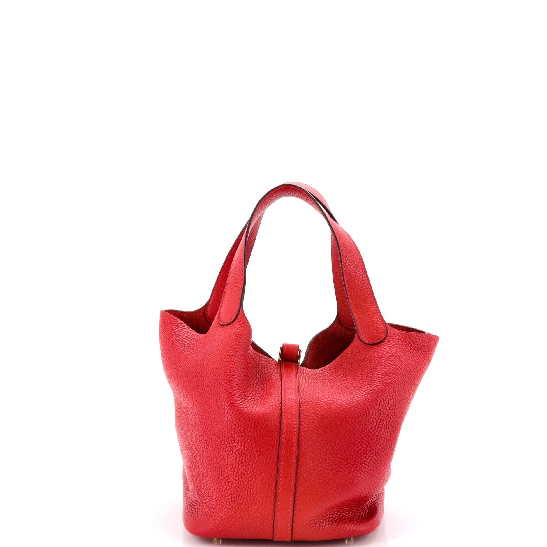 Pre-Owned Hermes Picotin Lock Bag Clemence MM, Alternate, color, Rouge Vif