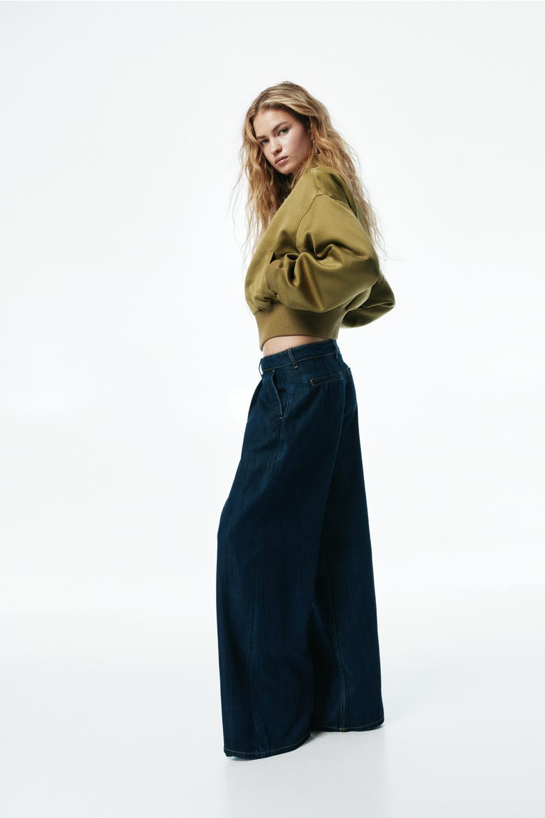 Loose Fit Wide Regular Jeans, Alternate, color, Dark denim blue