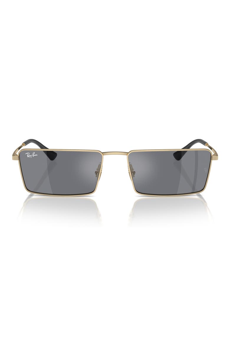 Emy 56mm Rectangular Sunglasses, Main, color, LIGHT GOLD