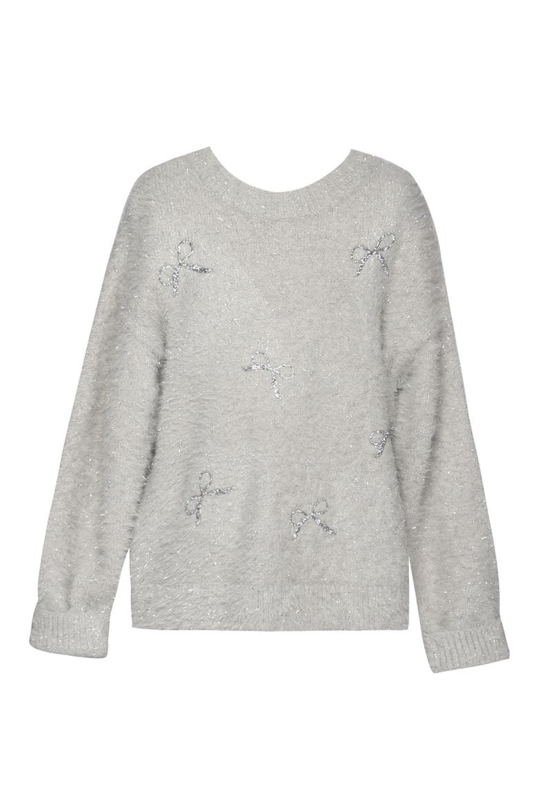Kids' Fuzzy Metallic Sweater, Main, color, GREY