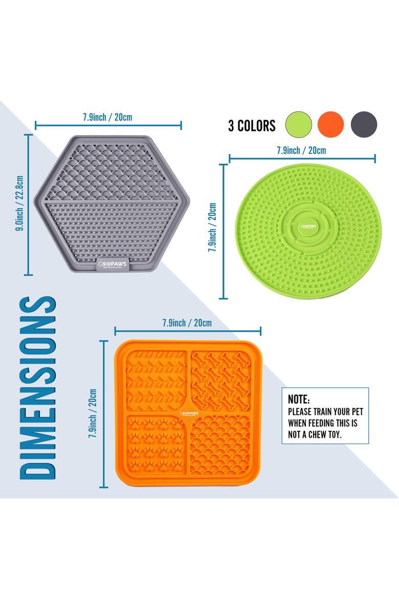 3Pack Licking Mats, Alternate, color, Multicolored