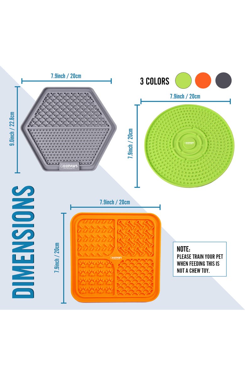 GOOPAWS 3Pack Licking Mats, Alternate, color, Multicolored