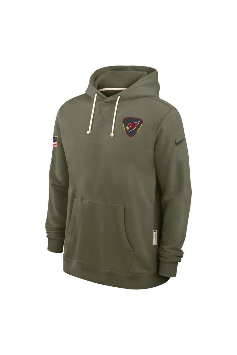 Men's Nike Olive Arizona Cardinals 2025 Salute to Service Sideline Standard Issue Dri-FIT Hoodie, Alternate, color, Olive