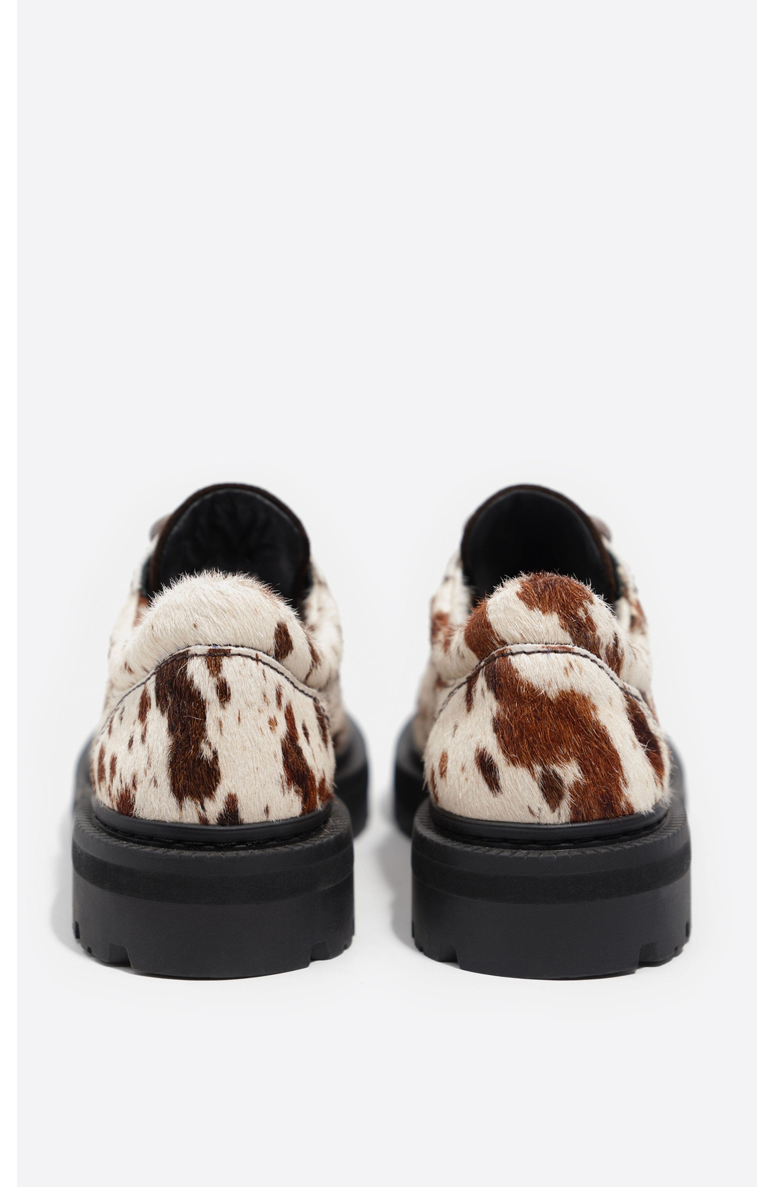 Bimba y Lola Fur Leather Lace-Up Shoe, Alternate, color, Ochre