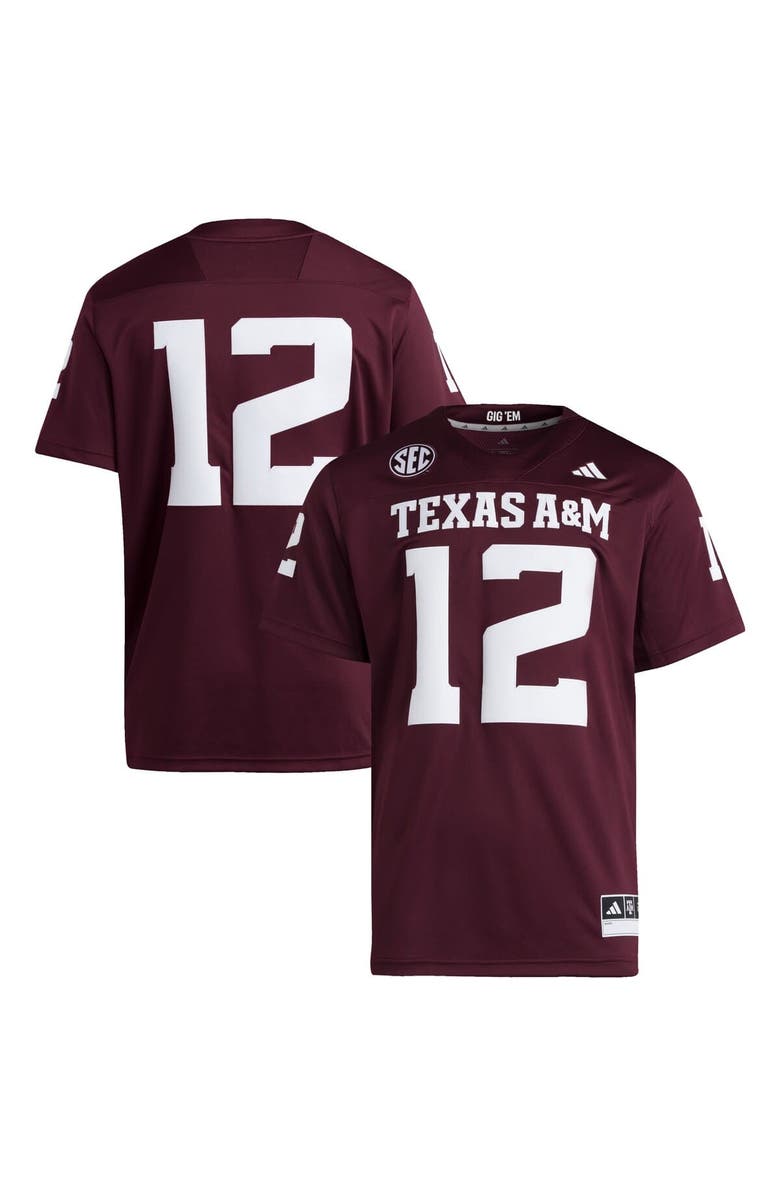 adidas Men's adidas #12 Maroon Texas A&M Aggies Premier Jersey, Main, color, Maroon