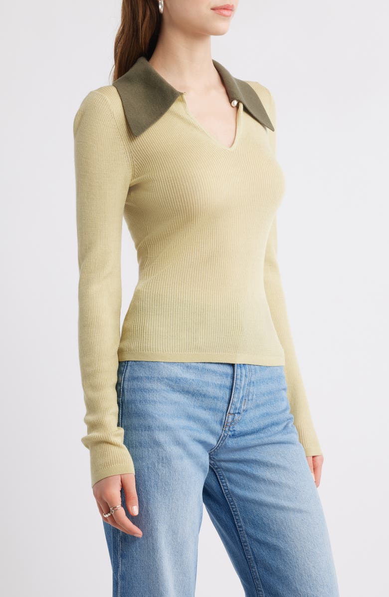 & Other Stories Keyhole Collar Rib Top, Alternate, color, 