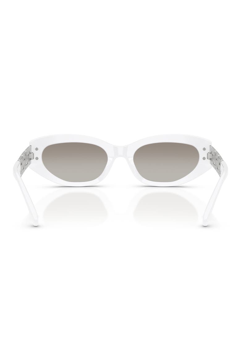 54mm Cat Eye Sunglasses, Alternate, color, WHITE / GREY MIRROR SILVER