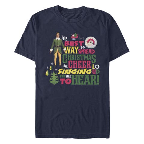 Men's Elf Christmas Cheer Loud Singing  Graphic T-Shirt