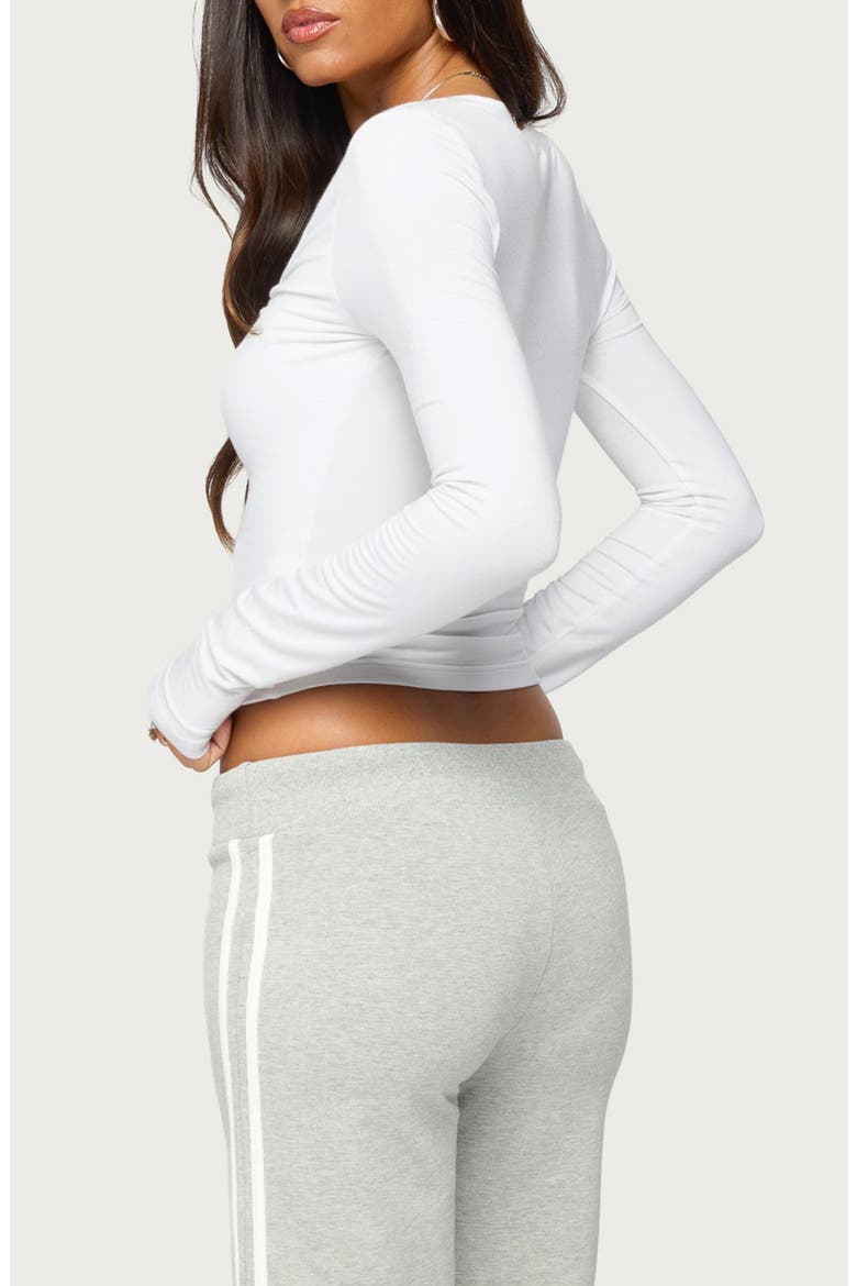Taima Ruched Long Sleeve Top, Alternate, color, WHITE