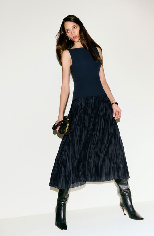 Reformation Cyra Drop Waist Maxi Dress In Midnight