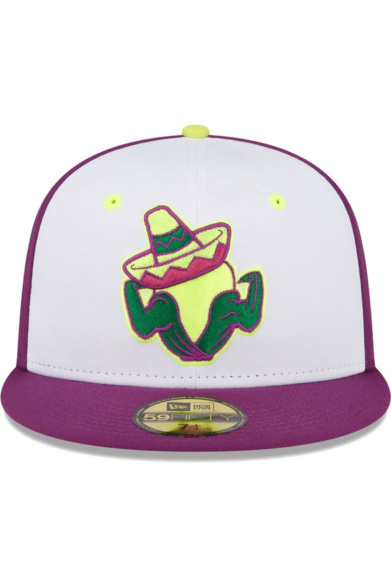 Men's New Era White Cedar Rapids Kernels Copa De La Diversion 59FIFTY Fitted Hat, Alternate, color, White