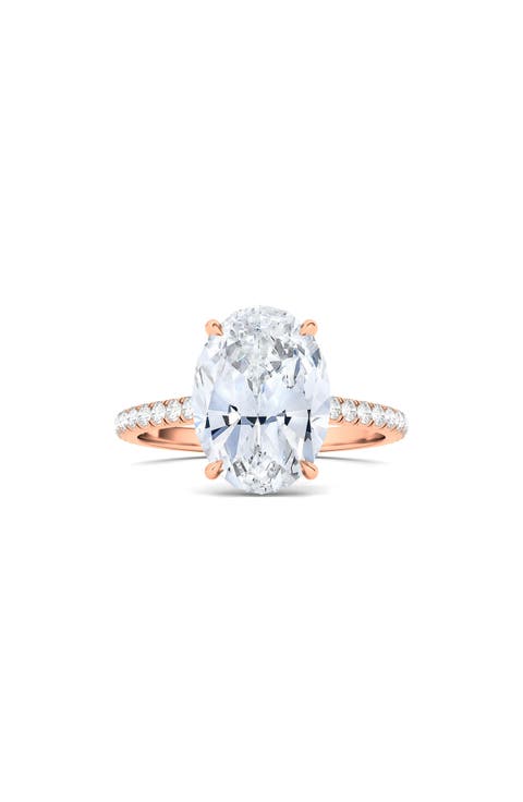 Oval Cut Pavé Lab Grown Diamond Ring