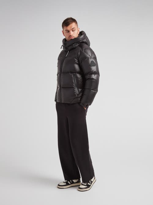 Jack1t Ez Water Hooded Puffer Racer Jacket In Black