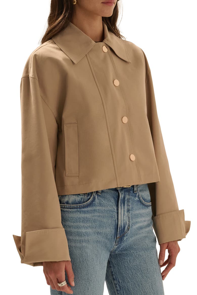 The Rue Cropped Trench, Alternate, color, KHAKI