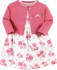 Hudson Baby Cotton Dress and Cardigan Set