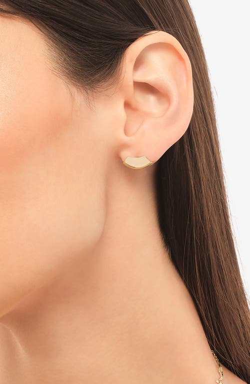 Lana 14k Gold Wide Cuffed Stud Earrings In Gold