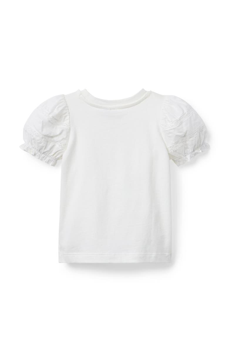 Janie and Jack Lace Puff Sleeve Top, Alternate, color, White