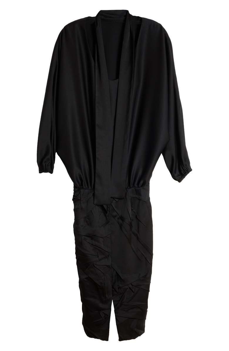 Dries Van Noten Dostas Long Sleeve Tie Neck Dress, Alternate, color, 