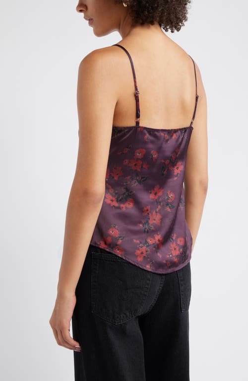 Open Edit Split Front Satin Button-up Camisole In Blue
