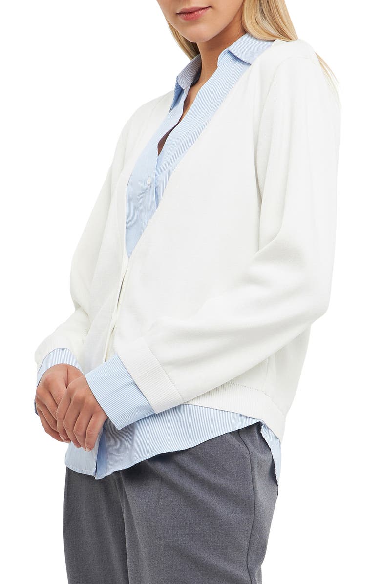 English Factory Mixed Media Cardigan, Alternate, color,