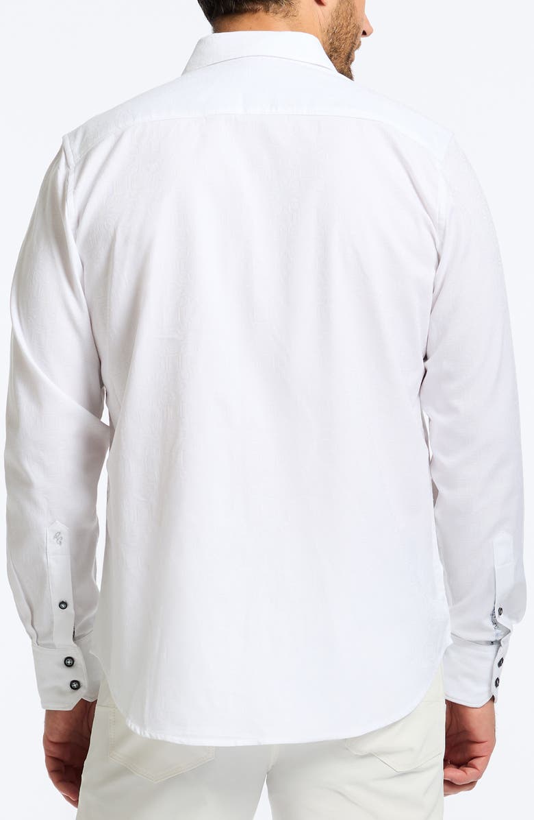 Robert Graham Odyssey Classic Fit Jacquard Long Sleeve Stretch Cotton Button-Up Shirt, Alternate, color, White