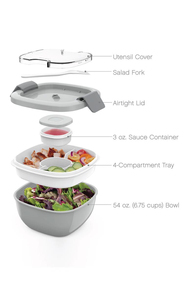 All-in-One Salad Container, Alternate, color, GRAY