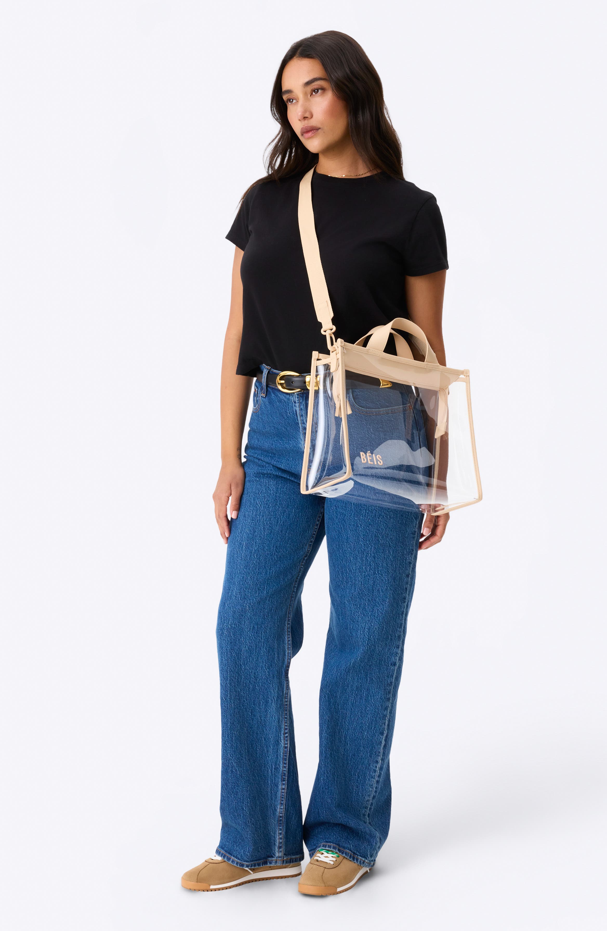Béis The Clear Stadium Tote, Alternate, color, Beige