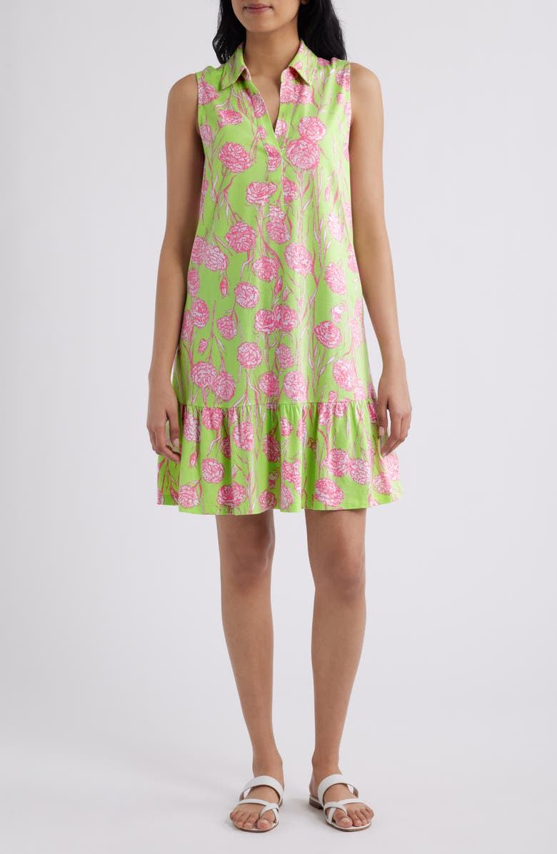 Lilly Pulitzer<sup>®</sup> Riegan Floral Print Sleeveless Dress, Main, color, Pistachio Macaron Alina