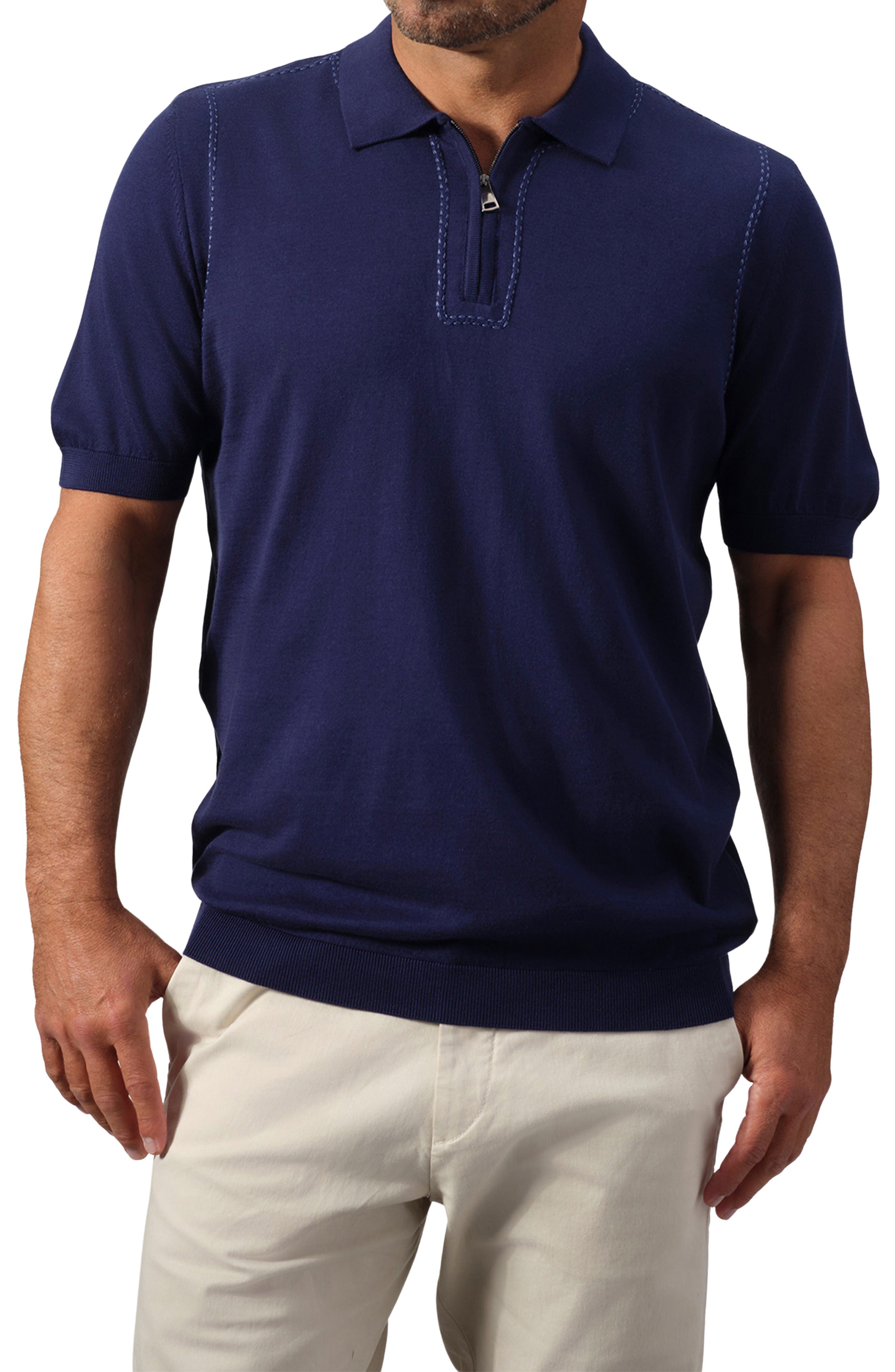 STUDIO GARNET LOS ANGELES Stitched Cotton Polo Sweater