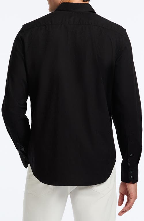 Robert Graham Odyssey Classic Fit Jacquard Long Sleeve Stretch Cotton Button-up Shirt In Black
