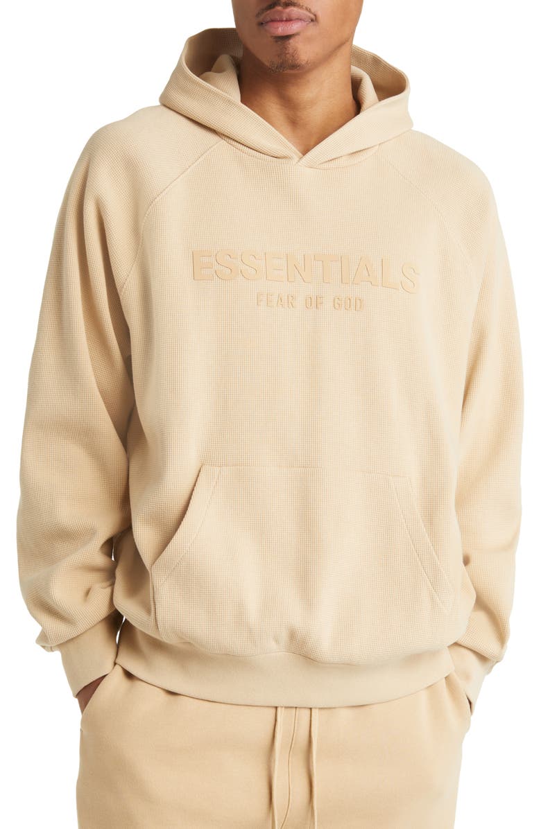Fear of God Essentials Waffle Knit Raglan Sleeve Hoodie, Main, color,