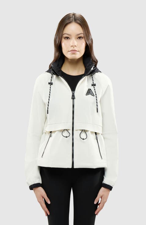 Women's Enneth Hooded Windbreaker with Adjustable waist