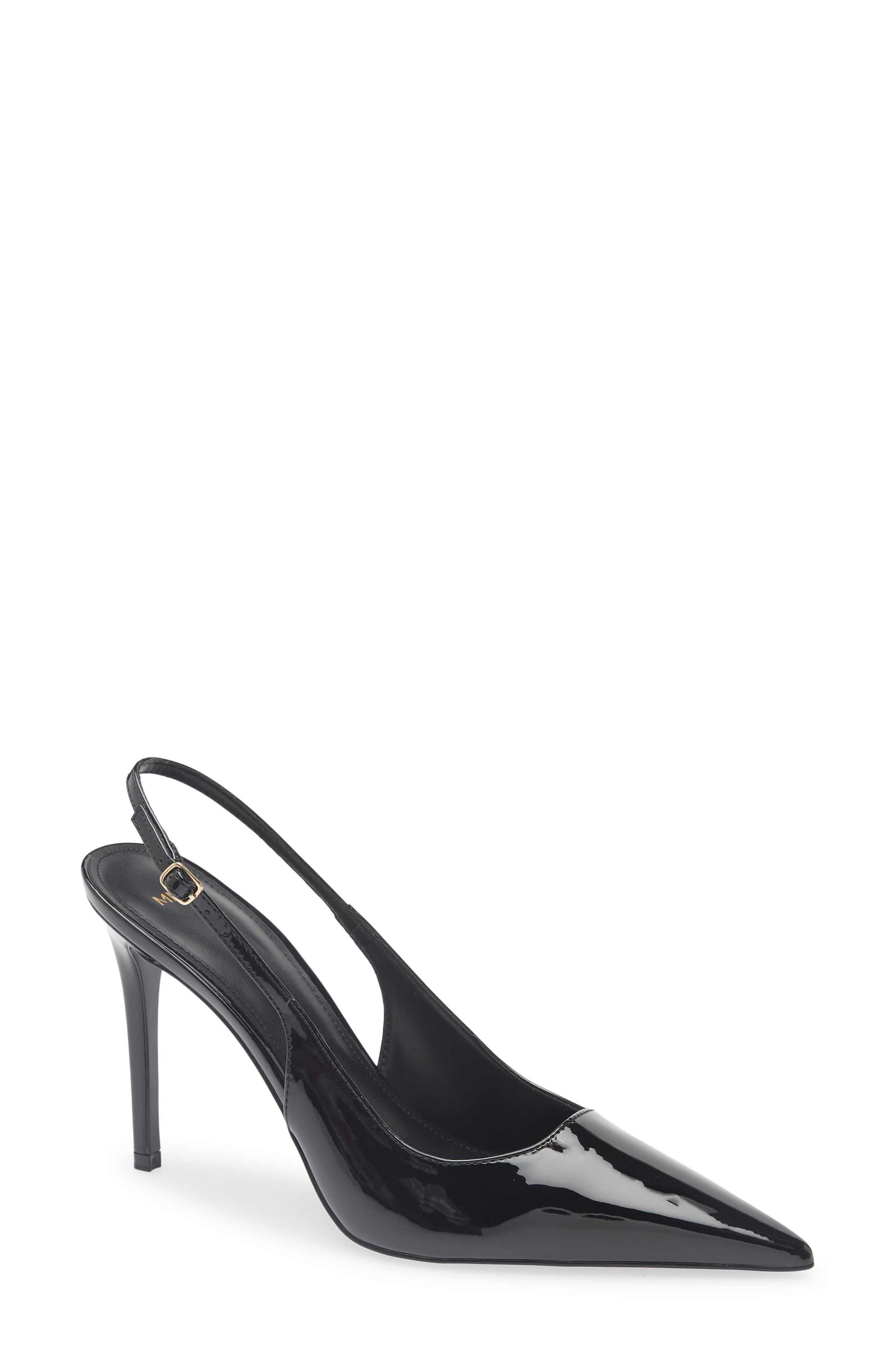 MANGO Pietra Slingback Pointed Toe Pump, Main, color, Black