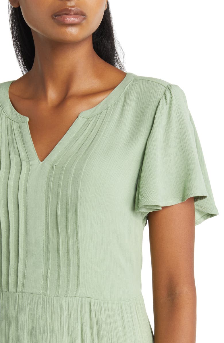 beachlunchlounge Asena Flutter Sleeve Midi Dress, Alternate, color, 