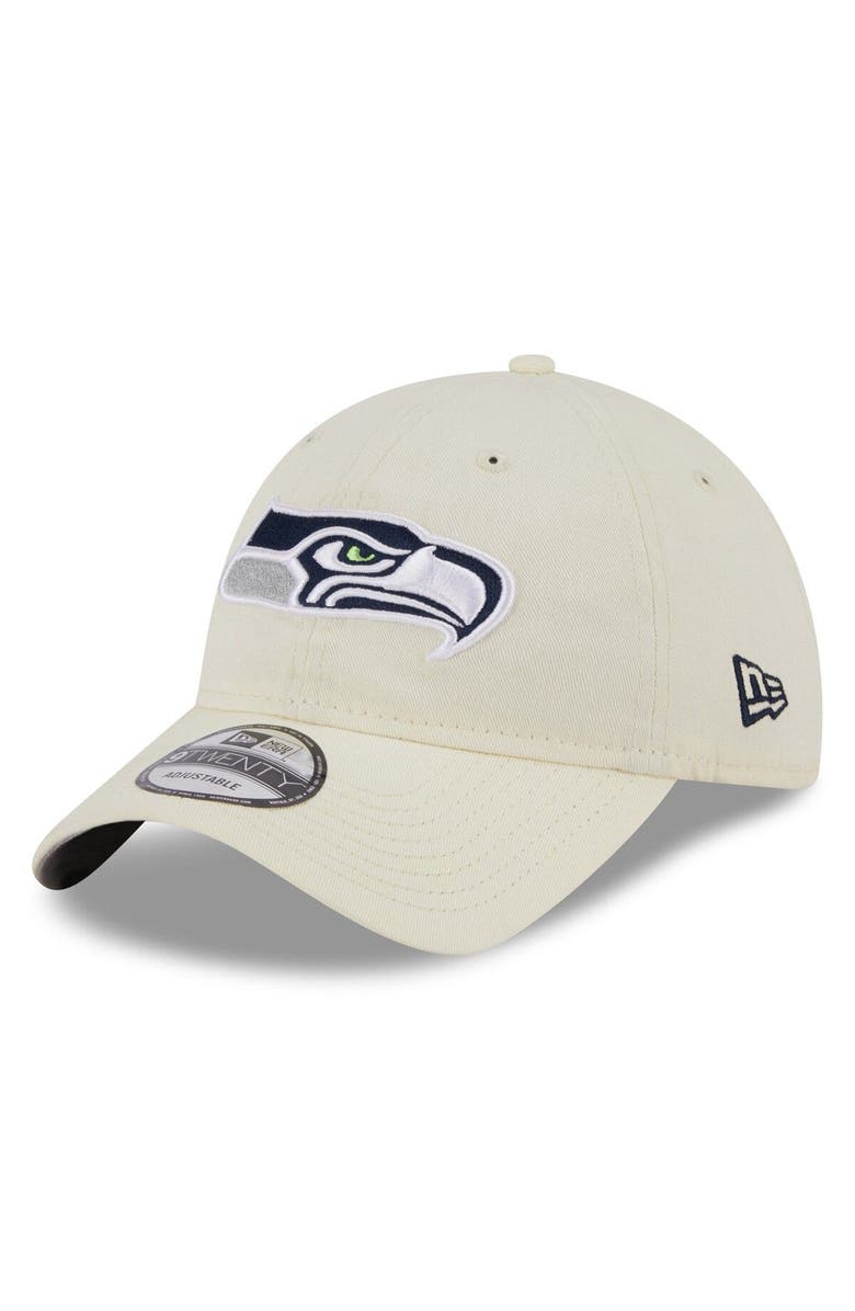 New Era Men's New Era Cream Seattle Seahawks Core Classic 2.0 9TWENTY Adjustable Hat, Main, color, 