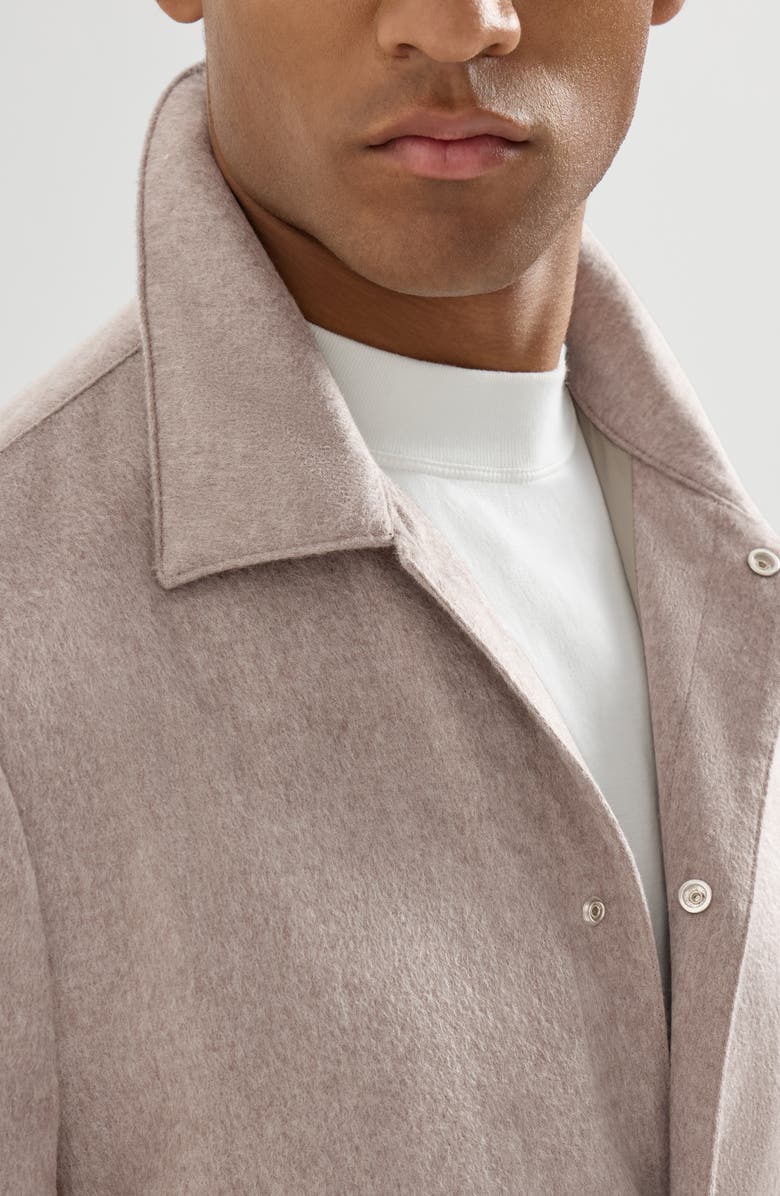 Brunello Cucinelli Cashmere flannel outerwear jacket, Alternate, color, Light Brown