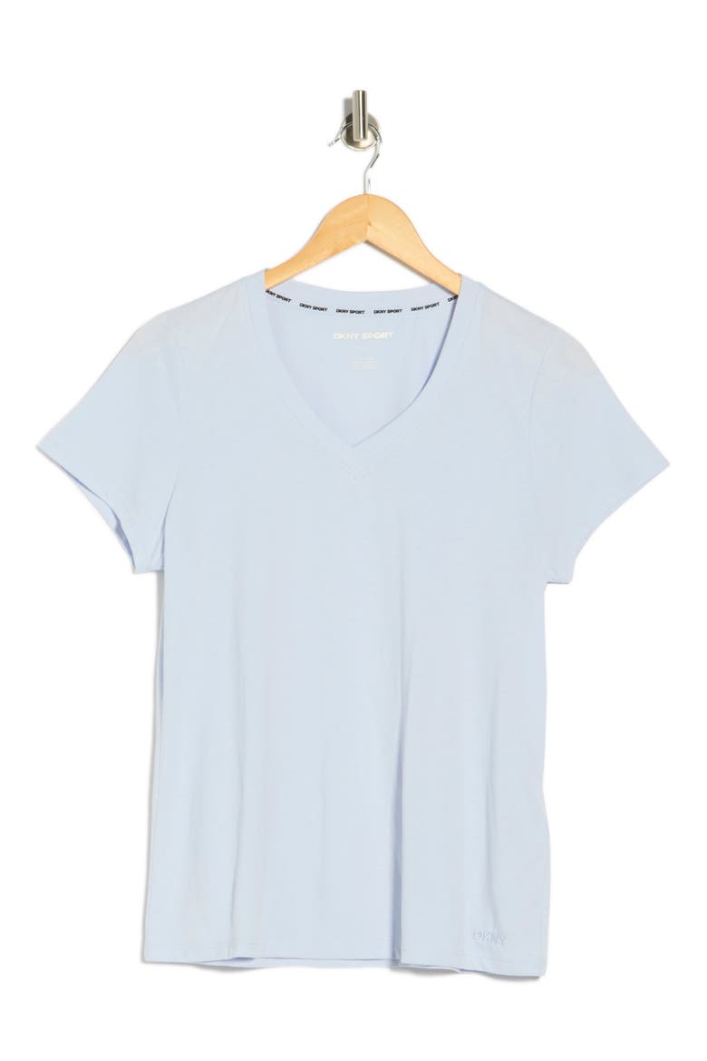 Solid V-Neck T-Shirt, Alternate, color, FROST BLUE