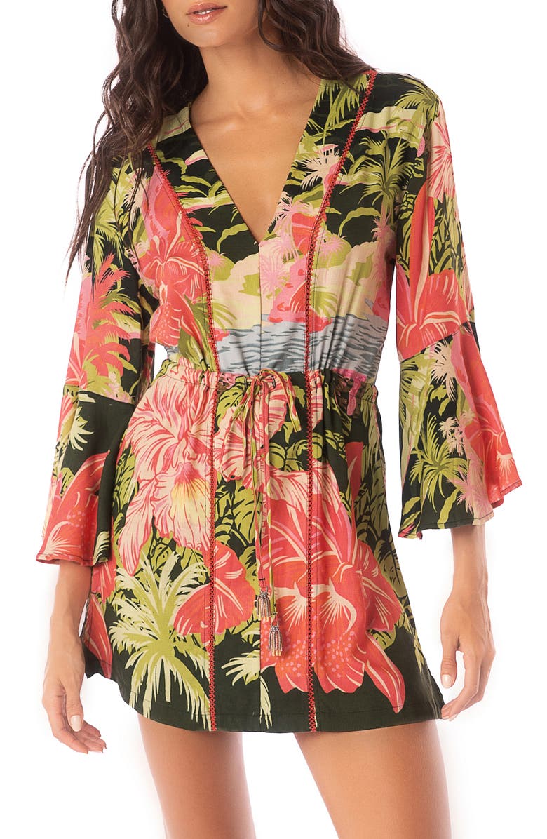 Maaji Enjoyable Drawstring Waist Cover-Up Dress, Alternate, color,