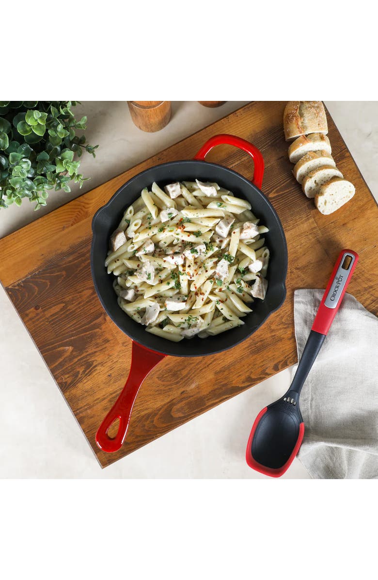 Crock-pot 12 Inch Enameled Cast Iron Round Skillet, Alternate, color, Red