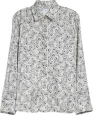 Max Mara Rodesia Bow Print Silk Twill Button-Up Shirt