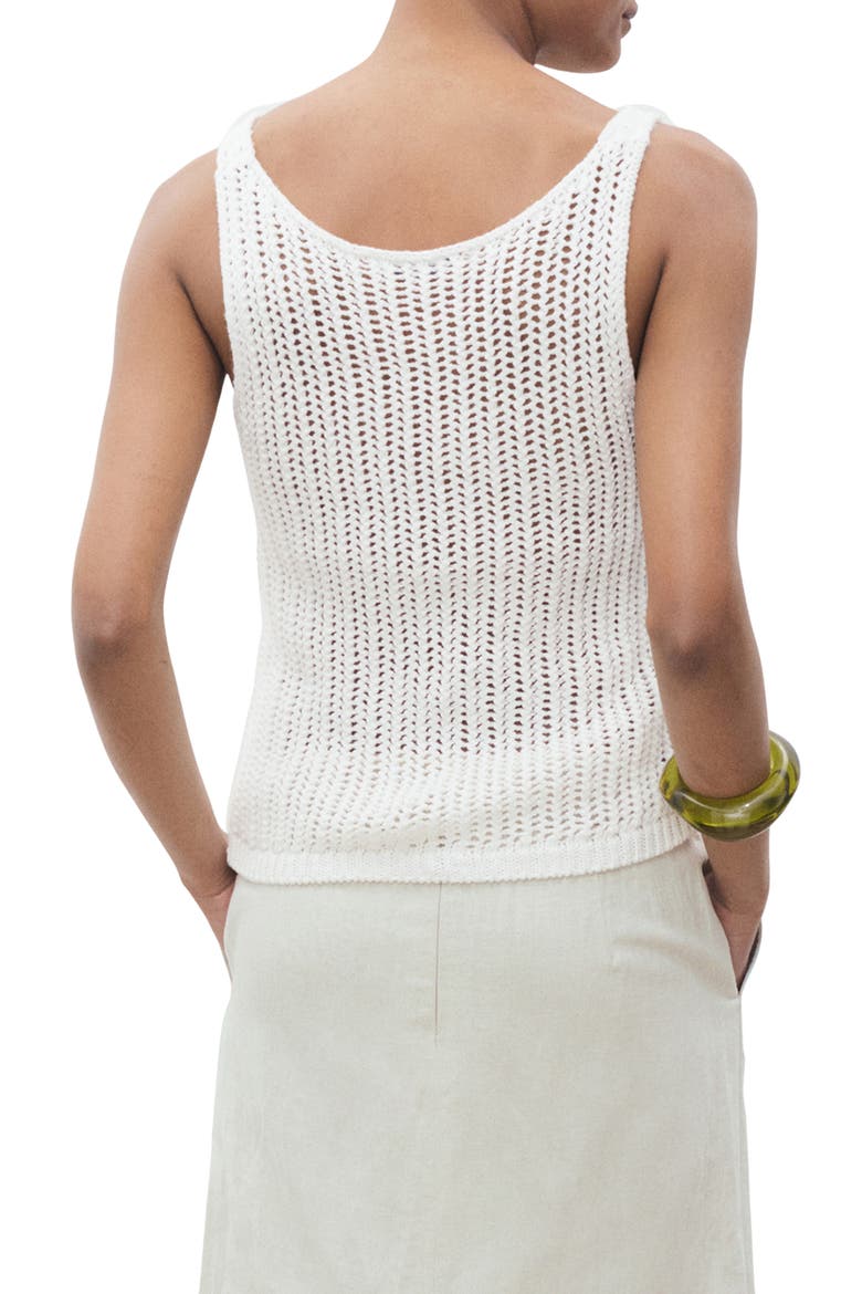 Semisheer Crochet Tank Top, Alternate, color, OFF WHITE