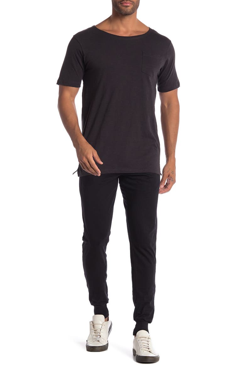 Super Light Weight Cuffed Lounge Pants, Alternate, color, BLACK