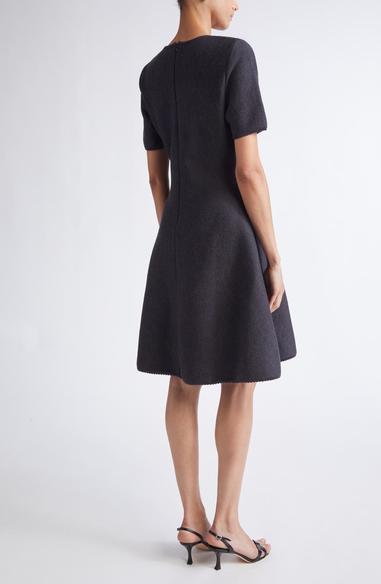 Oscar de la Renta Fern Sequin Embroidered Fit & Flare Dress, Alternate, color, Charcoal